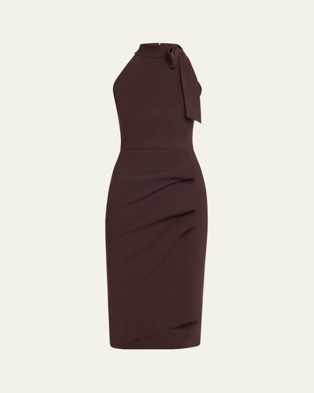 Adania Ruffle Jersey Halter Midi Dress
